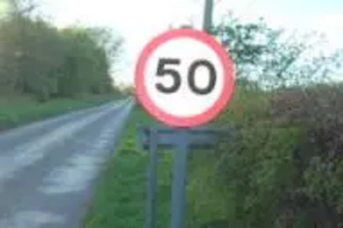 50 mph road sign