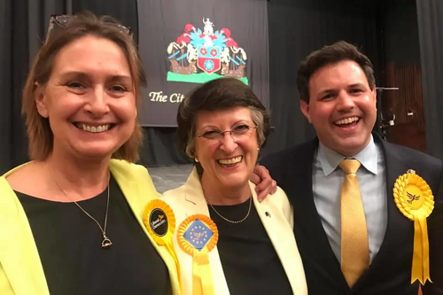 Lib Dems' three new MEPs for SE England Region, Judith Bunting, Catherine Bearder and Antony Hook